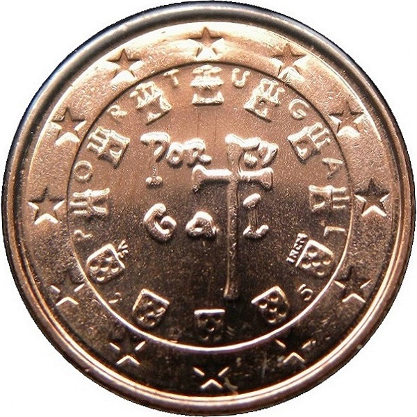Portugal 1 Euro cent (2005) KM#