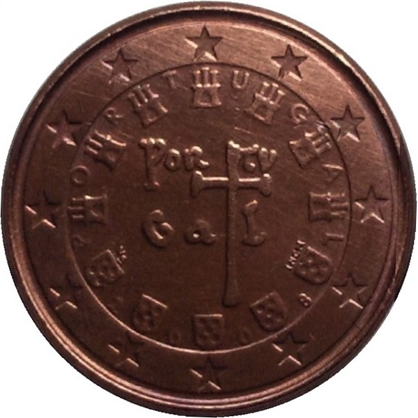 Португалия 1 Евро цент (2008) KM#