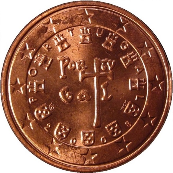 Португалия 5 Евро цент (2008) KM#