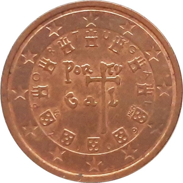 Португалия 2 Евро цент (2009) KM#