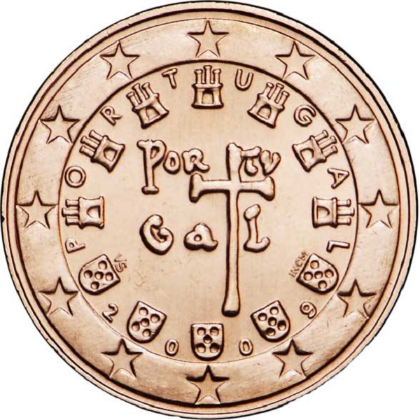 Португалия 5 Евро цент (2009) KM#