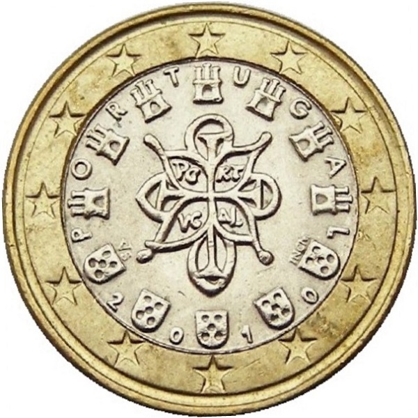 Португалия 1 Евро (2010) KM#