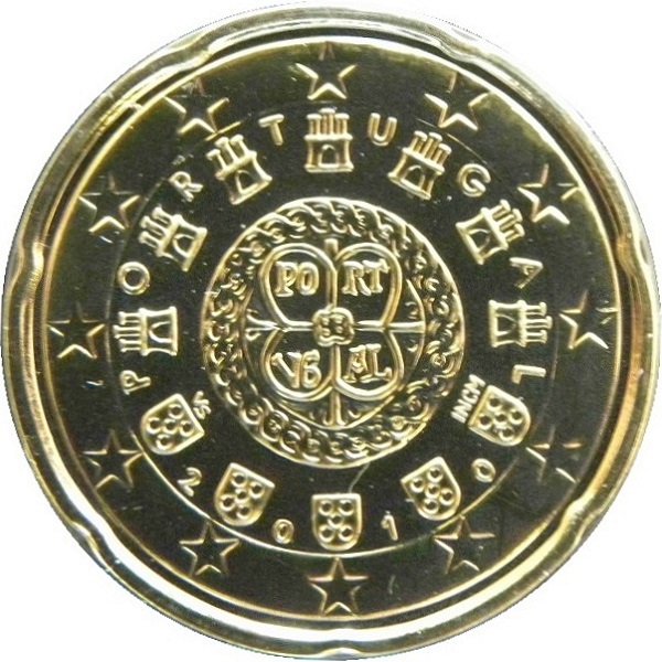 Pportugal 20 Euro cent (2010) KM#