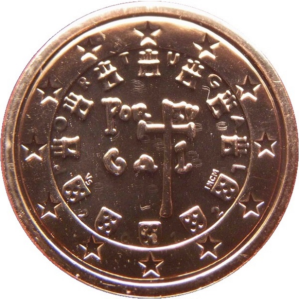 Portugal 1 Euro cent (2012) KM#