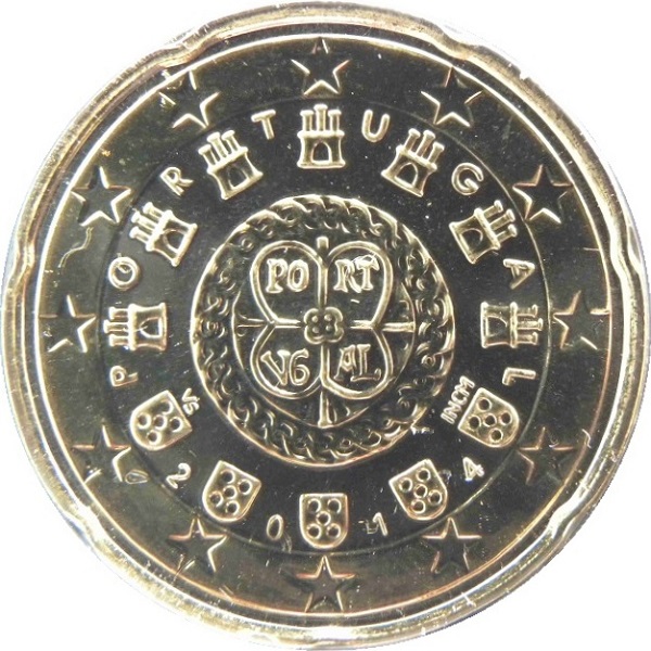 Португалия 20 Евро цент (2014) KM#