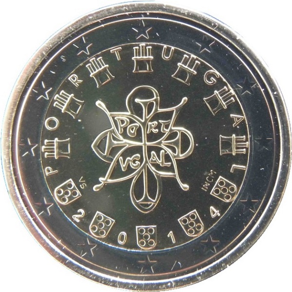 Португалия 2 Евро (2014) KM#