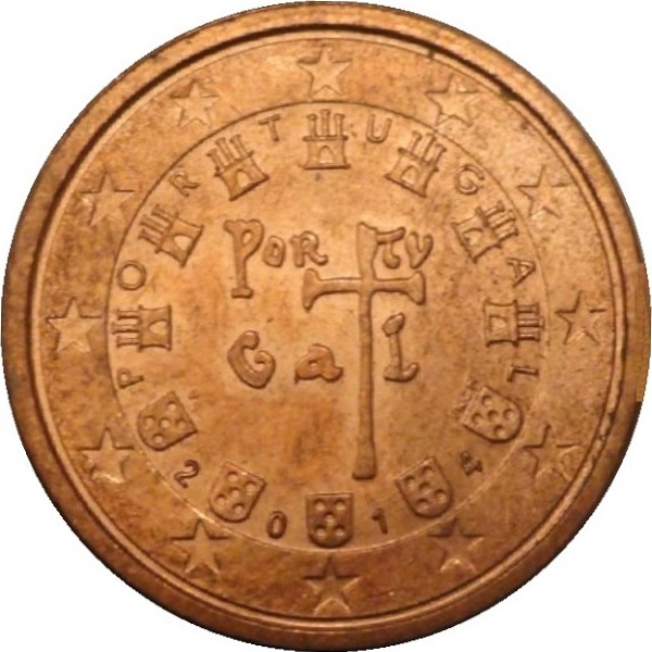 Португалия 2 Евро цент (2014) KM#