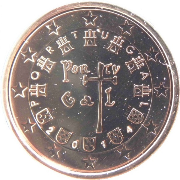 Португалия 5 Евро цент (2014) KM#