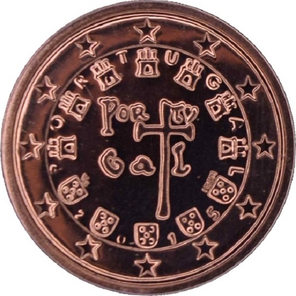 Португалия 1 Евро цент (2015) KM#