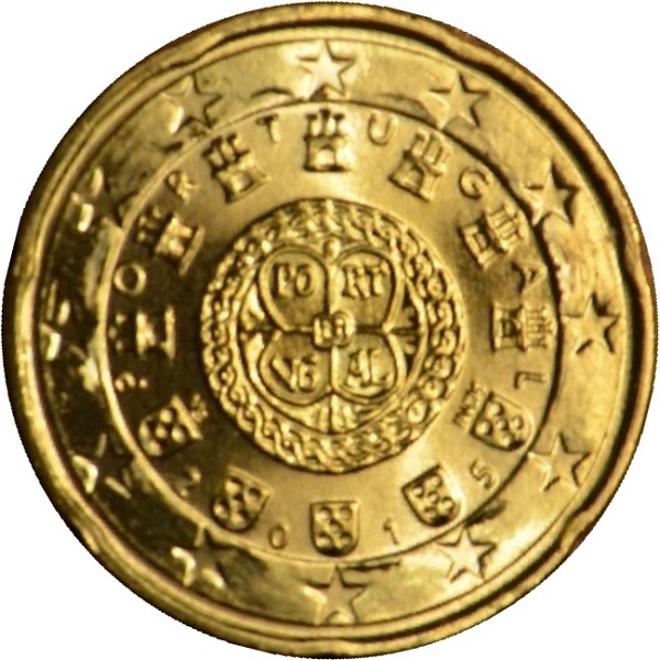 Португалия 20 Евро цент (2015) KM#