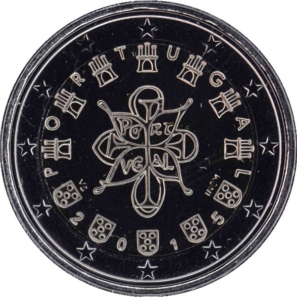 Португалия 2 Евро (2015) KM#