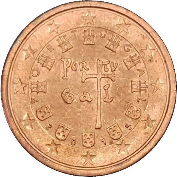 Португалия 2 Евро цент (2015) KM#