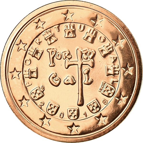 Португалия 1 Евро цент (2016) KM#