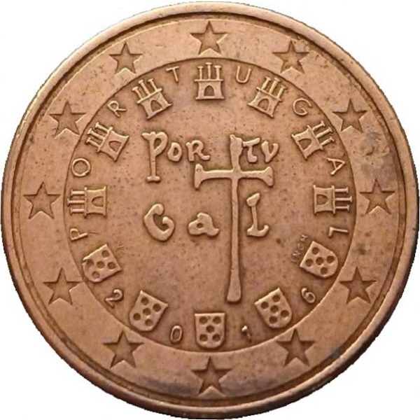 Португалия 5 Евро цент (2016) KM#