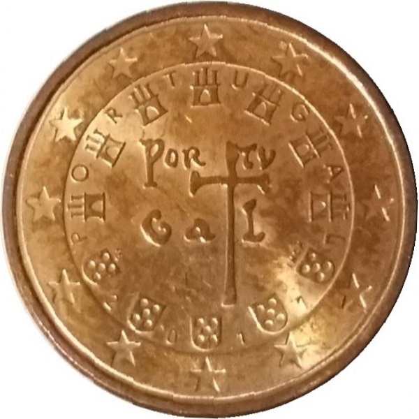 Португалия 1 Евро цент (2017) KM#