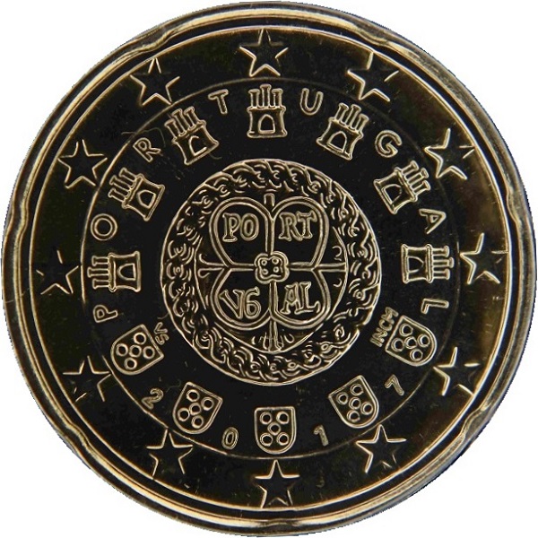 Португалия 20 Евро цент (2017) KM#