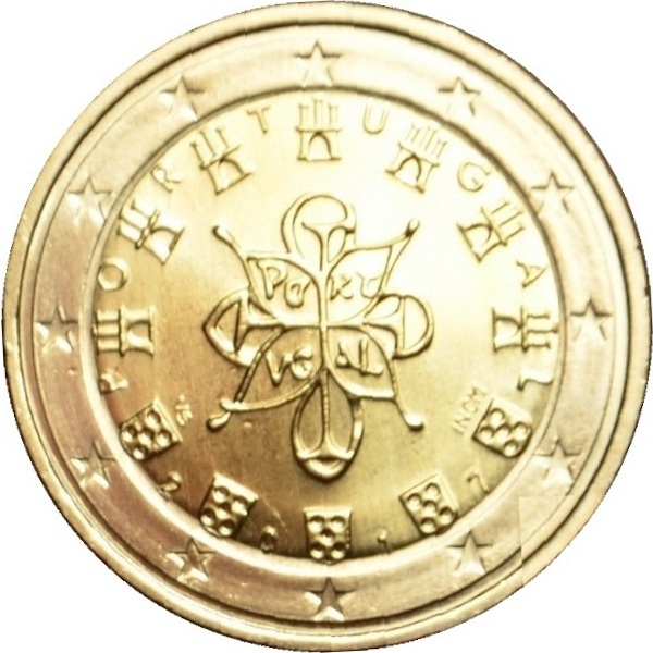 Португалия 2 Евро (2017) KM#