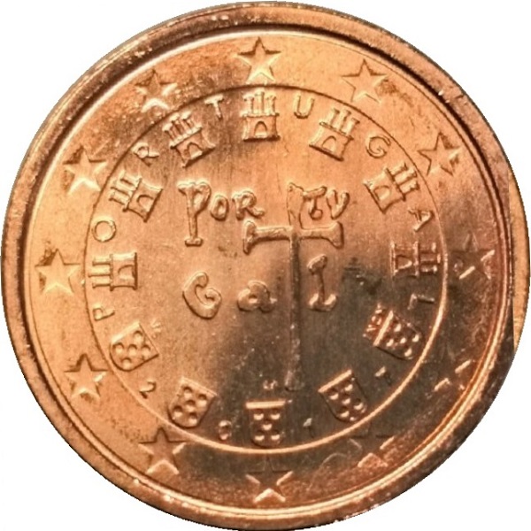 Португалия 2 Евро цент (2017) KM#