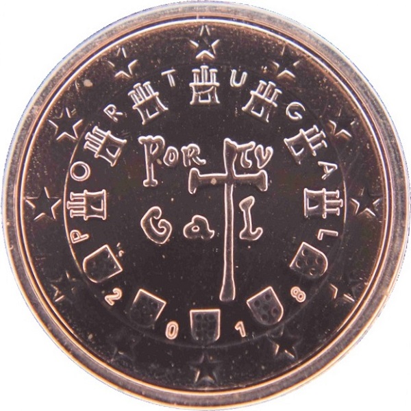 Portugal 2 Euro cent (2018) KM#