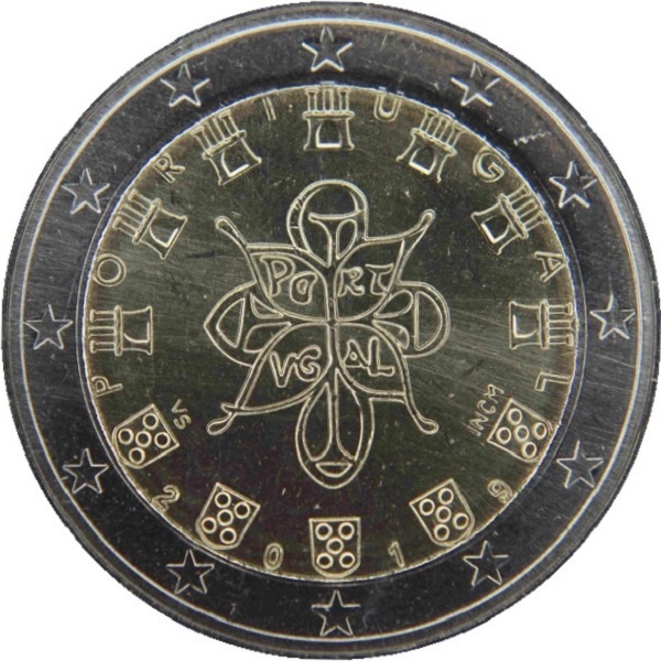 Португалия 2 Евро (2019) KM#