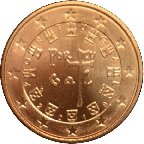 Португалия 2 Евро цент (2019) KM#