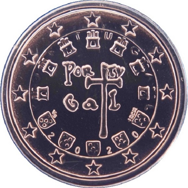 Португалия 1 Евро цент (2020) KM#