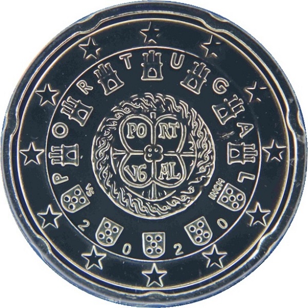 Португалия 20 Евро цент (2020) KM#