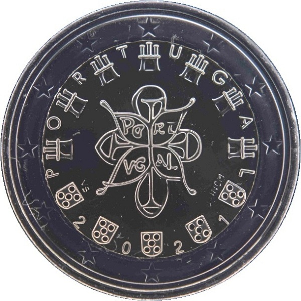 Португалия 2 Евро (2021) KM#