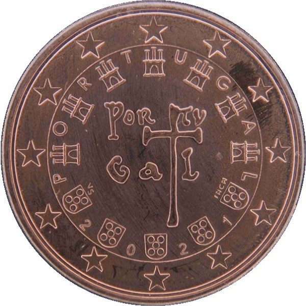 Португалия 5 Евро цент (2021) KM#