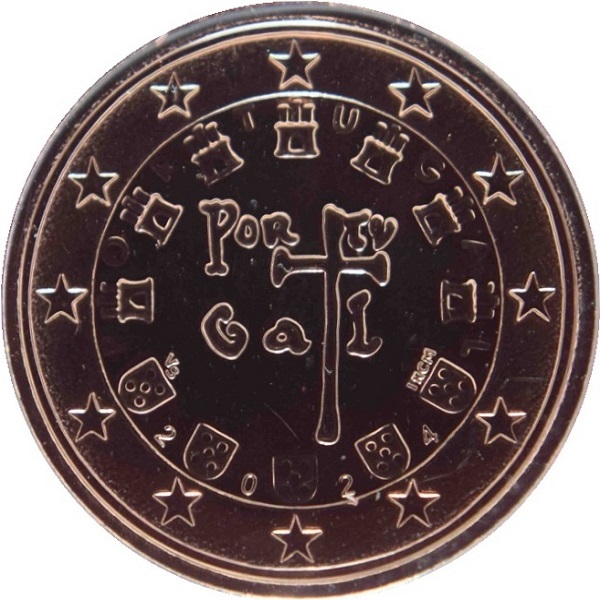 Португалия 1 Евроцент (2024) KM#