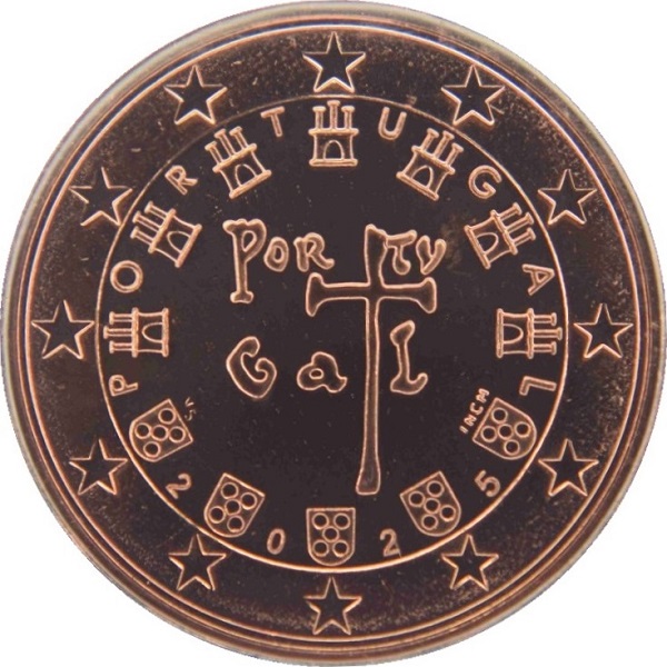 Португалия 2 Евро цент (2025) KM#