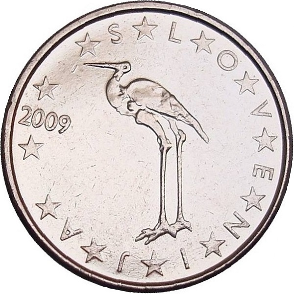 Словения 1 Евро цент (2009) KM#