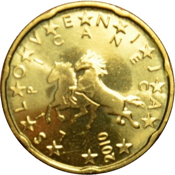 Slovenia 20 Euro cent (2010) KM#