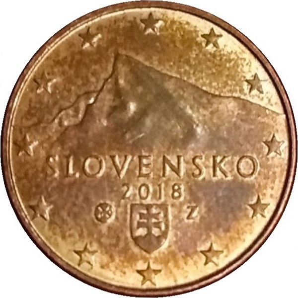 Словакия 1 Евро цент (2018) KM#