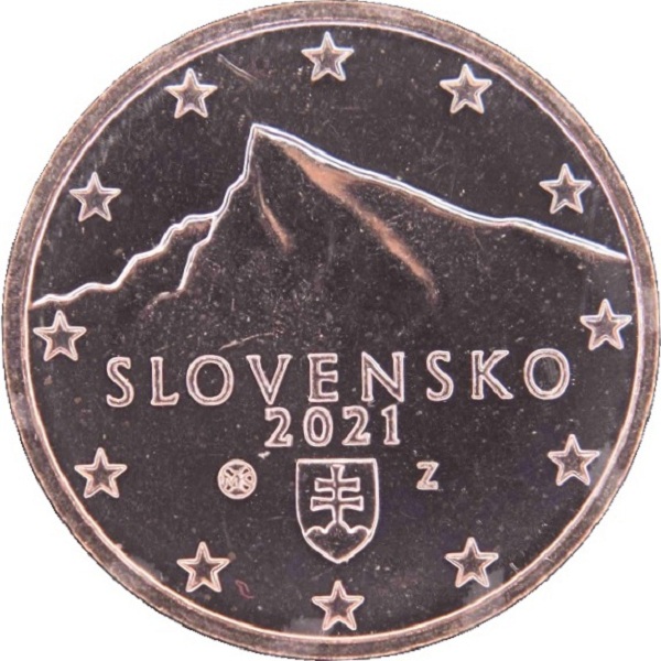 Словакия 1 Евро цент (2021) KM#