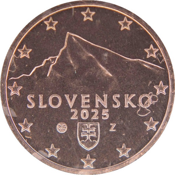 Словакия 1 Евроцент (2025) KM#
