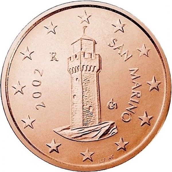 San Marino 1 Euro cent (2002) KM#