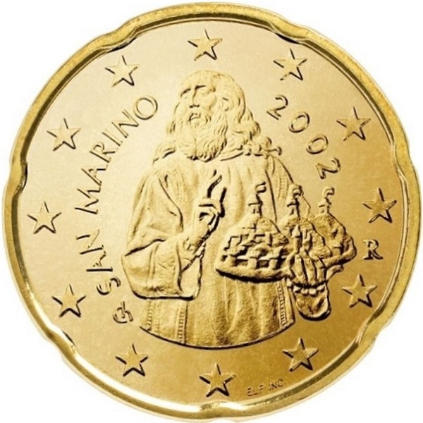 San Marino 20 Euro cent (2002) KM#