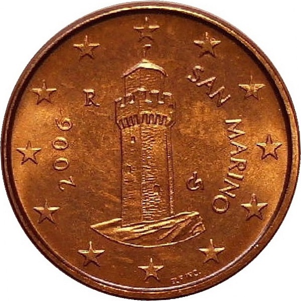 Сан-Марино 1 Евро цент (2006) KM#