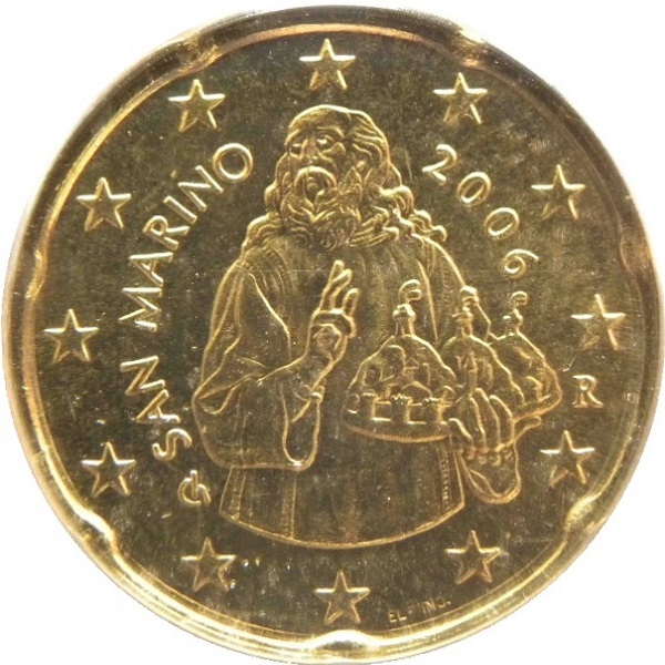 Сан-Марино 20 Евро цент (2006) KM#