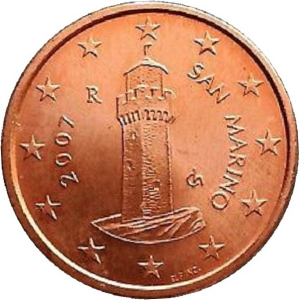 Сан-Марино 1 Евро цент (2007) KM#