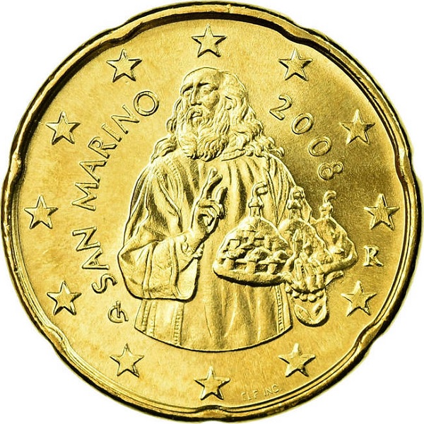 Сан-Марино 20 Евро цент (2008) KM#