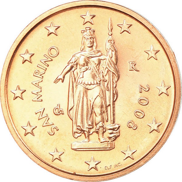 Сан-Марино 2 Евро цент (2008) KM#