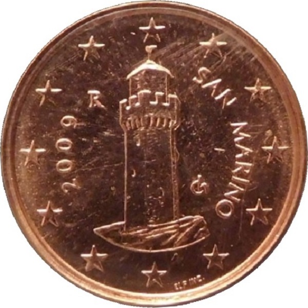 San Marino 1 Euro cent (2009) KM#