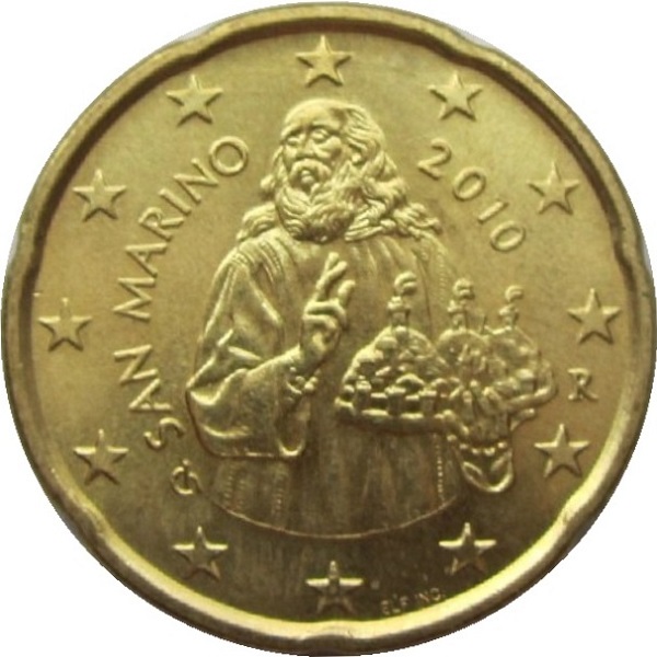 San Marino 20 Euro cent (2010) KM#