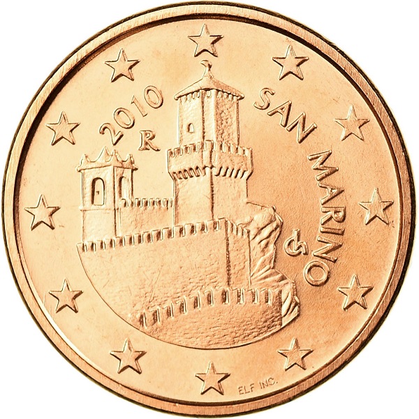 San Marino 5 Euro cent (2010) KM#