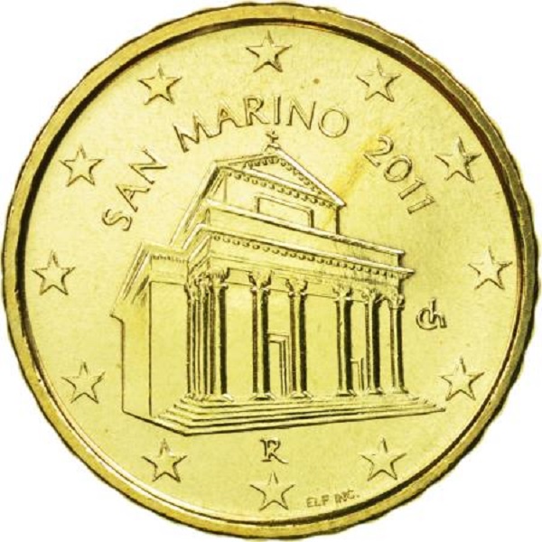 Сан-Марино 10 Евро цент (2011) KM#