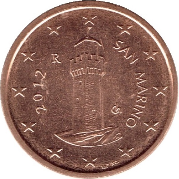 San Marino 1 Euro cent (2012) KM#