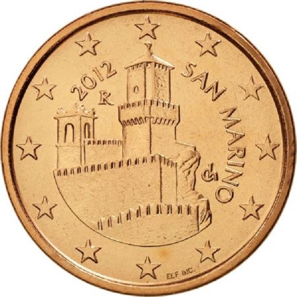 San Marino 5 Euro cent (2012) KM#