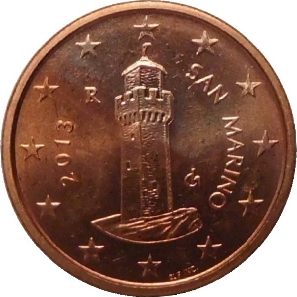 Сан-Марино 1 Евро цент (2013) KM#